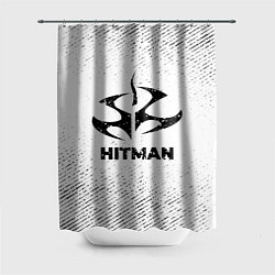 Шторка для душа Hitman с потертостями на светлом фоне, цвет: 3D-принт