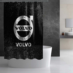 Шторка для душа Volvo с потертостями на темном фоне, цвет: 3D-принт — фото 2