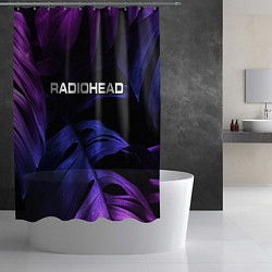 Шторка для душа Radiohead neon monstera, цвет: 3D-принт — фото 2