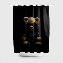 Шторка для душа Брутальный плюшевый медведь, цвет: 3D-принт