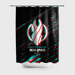 Шторка для душа Dead Space в стиле glitch и баги графики на темном, цвет: 3D-принт