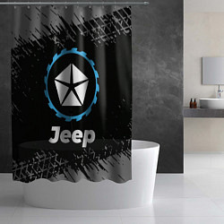 Шторка для душа Jeep в стиле Top Gear со следами шин на фоне, цвет: 3D-принт — фото 2