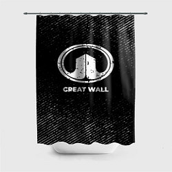 Шторка для душа Great Wall с потертостями на темном фоне, цвет: 3D-принт