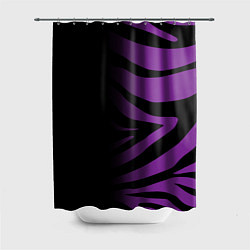 Шторка для душа Фиолетовый с черными полосками зебры, цвет: 3D-принт