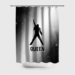 Шторка для ванной Queen glitch на светлом фоне