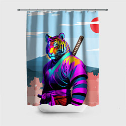 Шторка для ванной Тигр-самурай - Япония