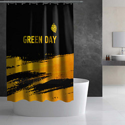 Шторка для душа Green Day - gold gradient: символ сверху, цвет: 3D-принт — фото 2