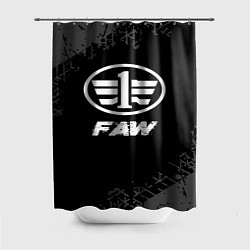 Шторка для душа FAW speed на темном фоне со следами шин, цвет: 3D-принт