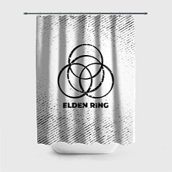 Шторка для душа Elden Ring с потертостями на светлом фоне, цвет: 3D-принт