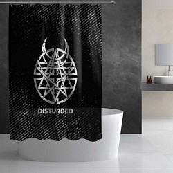 Шторка для душа Disturbed с потертостями на темном фоне, цвет: 3D-принт — фото 2