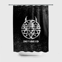 Шторка для душа Disturbed с потертостями на темном фоне, цвет: 3D-принт