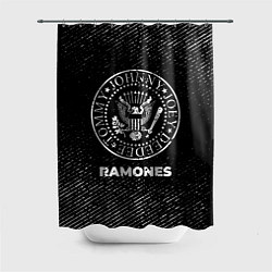 Шторка для ванной Ramones с потертостями на темном фоне