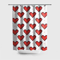 Шторка для душа Pixel heart, цвет: 3D-принт