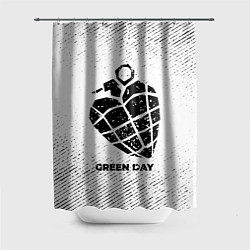 Шторка для ванной Green Day с потертостями на светлом фоне