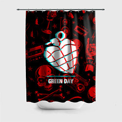 Шторка для ванной Green Day rock glitch