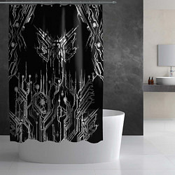 Шторка для душа Киберпанк-модерн, цвет: 3D-принт — фото 2
