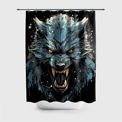 Шторка для ванной Fantasy blue wolf