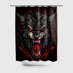 Шторка для ванной Злой серый волк