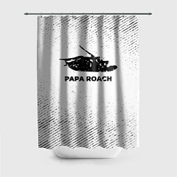 Шторка для ванной Papa Roach с потертостями на светлом фоне