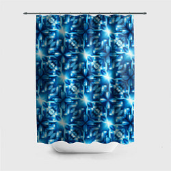 Шторка для ванной Светящиеся голубые цветы