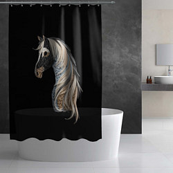 Шторка для душа Вышивка Лошадь, цвет: 3D-принт — фото 2