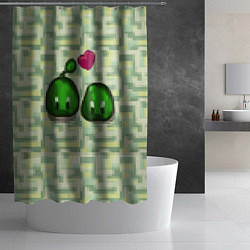 Шторка для душа Зеленые слаймы стардью, цвет: 3D-принт — фото 2