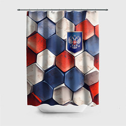 Шторка для душа Объемные плиты флаг России, цвет: 3D-принт