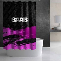 Шторка для душа Saab pro racing: символ сверху, цвет: 3D-принт — фото 2