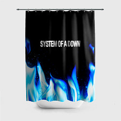 Шторка для ванной System of a Down blue fire