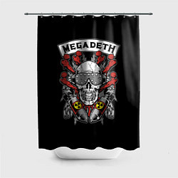 Шторка для душа Megadeth - ядерный череп, цвет: 3D-принт