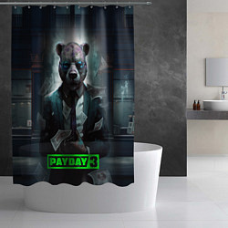 Шторка для душа Payday 3 bear, цвет: 3D-принт — фото 2