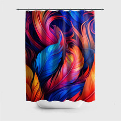 Шторка для душа Экзотические перья, цвет: 3D-принт