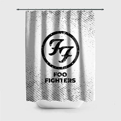 Шторка для ванной Foo Fighters с потертостями на светлом фоне