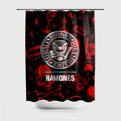 Шторка для душа Ramones rock glitch, цвет: 3D-принт