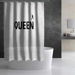 Шторка для душа Queen glitch на светлом фоне: символ сверху, цвет: 3D-принт — фото 2