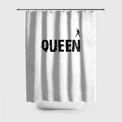 Шторка для душа Queen glitch на светлом фоне: символ сверху, цвет: 3D-принт