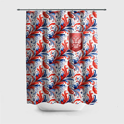Шторка для душа Красный герб России, цвет: 3D-принт