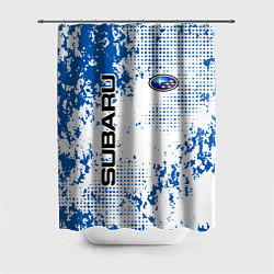Шторка для ванной Subaru blue logo