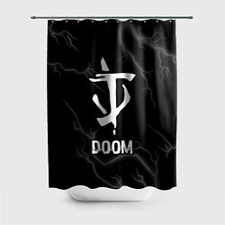 Шторка для душа Doom glitch на темном фоне, цвет: 3D-принт