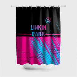 Шторка для ванной Linkin Park - neon gradient: символ сверху