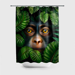Шторка для душа Черная обезьянка, цвет: 3D-принт