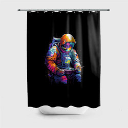 Шторка для ванной Читающий космонавт