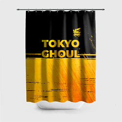 Шторка для душа Tokyo Ghoul - gold gradient: символ сверху, цвет: 3D-принт