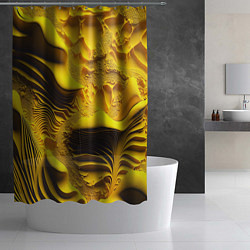 Шторка для душа Желтая объемная текстура, цвет: 3D-принт — фото 2