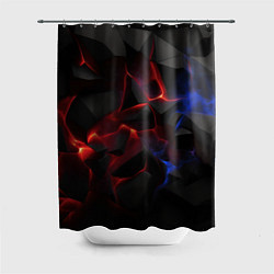 Шторка для душа Плиты черные красные синие, цвет: 3D-принт