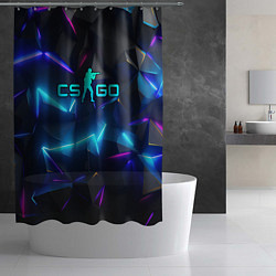 Шторка для душа CS GO neon style, цвет: 3D-принт — фото 2