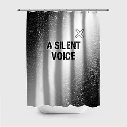 Шторка для душа A Silent Voice glitch на светлом фоне: символ свер, цвет: 3D-принт