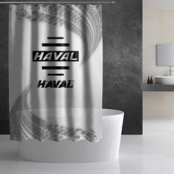 Шторка для душа Haval speed на светлом фоне со следами шин, цвет: 3D-принт — фото 2