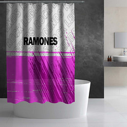 Шторка для душа Ramones rock legends: символ сверху, цвет: 3D-принт — фото 2