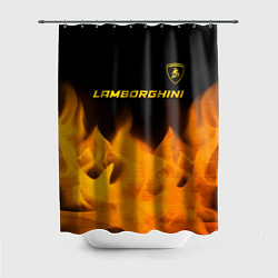 Шторка для душа Lamborghini - gold gradient: символ сверху, цвет: 3D-принт